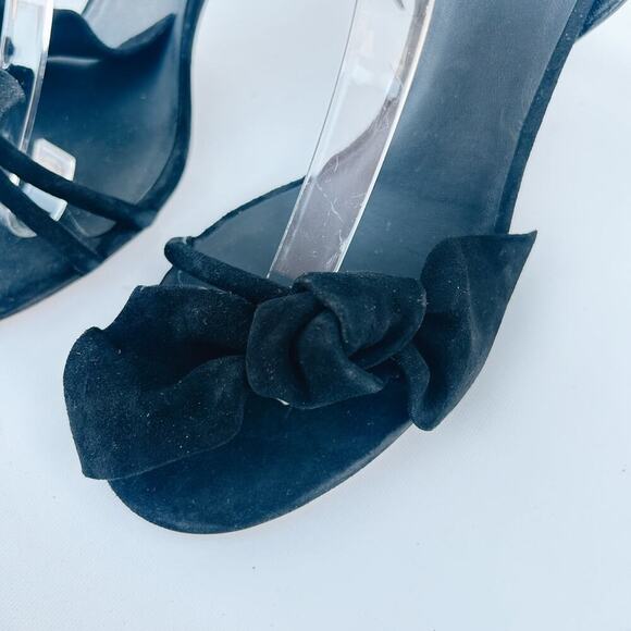 New Isabel Marant Akynn Suede Black Velvet Bow Heels Pumps 41 Leather Box 11 - Picture 6 of 16
